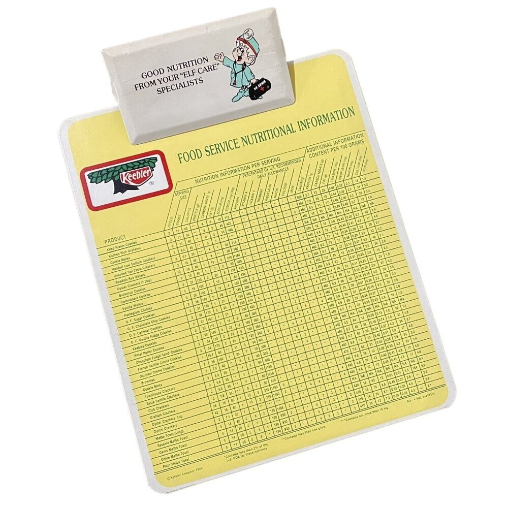 Keebler Elf Clipboard Office Supplies Foodie Cookies Snacks Advertising Business